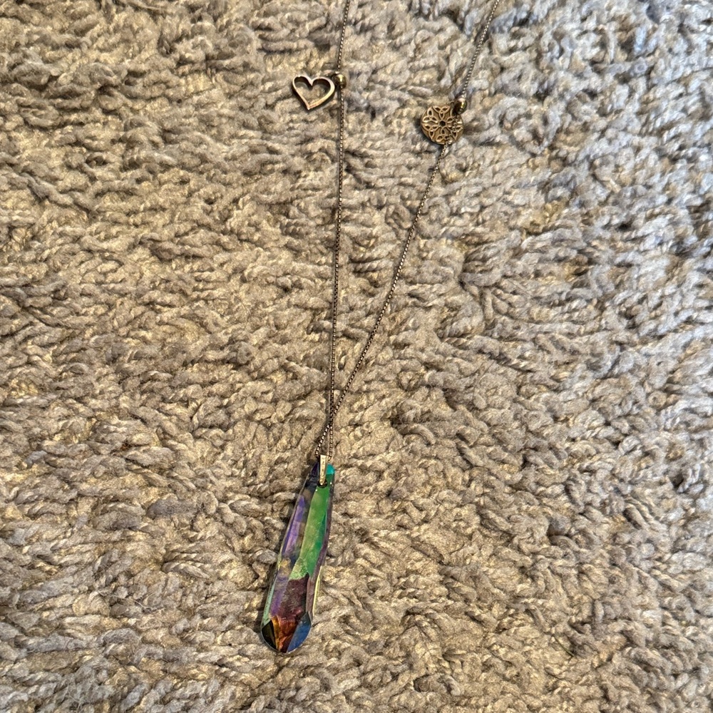 Alex and Ani Multicolor Pendant Crystal Necklace